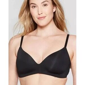 Auden The Bliss Black T-Shirt Bra Adjustable Straps Full Coverage 38DD Sexy Chic